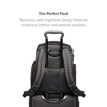 TUMI - Alpha Compact Laptop Bag Brief Pack - Travel Laptop Backpack for Business Tracer - Ballistic Nylon - Black