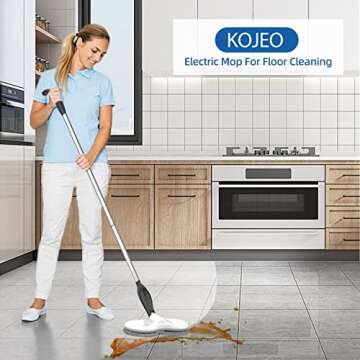 KOJEO Electric Mop - Cordless Spin Mop for Easy Floor Cleaning