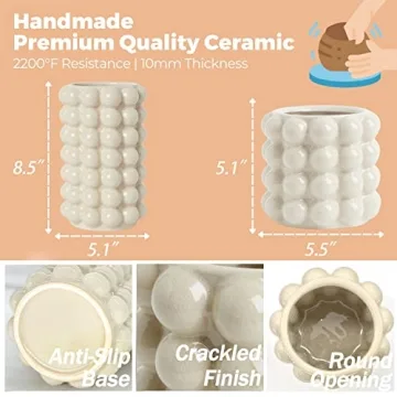 YANWE1 Ceramic Bubble Vases Set - Boho Home Decor