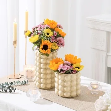 YANWE1 Ceramic Bubble Vases Set - Boho Home Decor