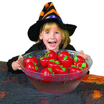 Fun Express 12 Pieces Toy Filled Bobbing Apples - Each Filled with Toy and Sticker - Carnival, Halloween, Back-to-School, Party Game…