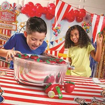 Fun Express 12 Pieces Toy Filled Bobbing Apples - Each Filled with Toy and Sticker - Carnival, Halloween, Back-to-School, Party Game…