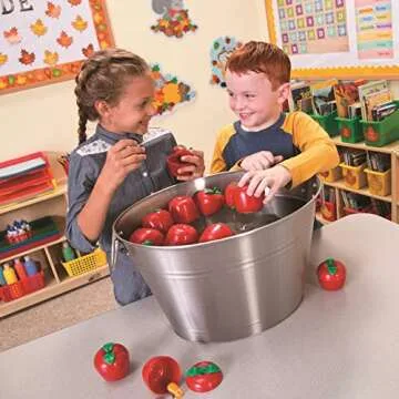 Fun Express 12 Pieces Toy Filled Bobbing Apples - Each Filled with Toy and Sticker - Carnival, Halloween, Back-to-School, Party Game…