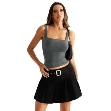 Eachyes Square Neck Double Lined Tank Top for Women