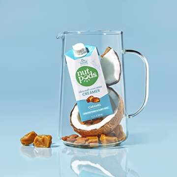 nutpods Caramel Coffee Creamer - Unsweetened Non Dairy Creamer Made from Almonds and Coconuts - Keto Creamer, Whole30, Gluten Free, Non-GMO, Vegan, Sugar Free, Kosher (4-Pack)
