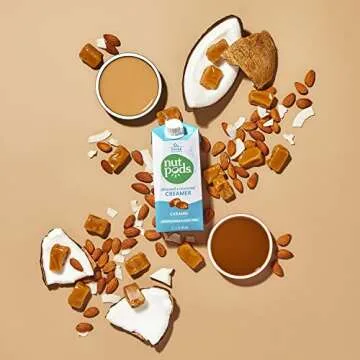 nutpods Caramel Coffee Creamer - Unsweetened Non Dairy Creamer Made from Almonds and Coconuts - Keto Creamer, Whole30, Gluten Free, Non-GMO, Vegan, Sugar Free, Kosher (4-Pack)