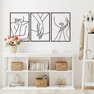 Vivegate Minimalist Female Body Art - Set of 3 Metal Wall Decor