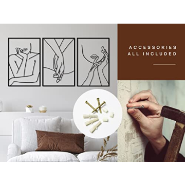 Vivegate Minimalist Female Body Art - Set of 3 Metal Wall Decor