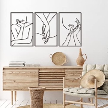 Vivegate Minimalist Female Body Art - Set of 3 Metal Wall Decor