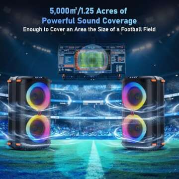 Karaoke Machine with 2 Wireless Microphones, Portable Bluetooth Karaoke Speaker for Adults, Big Part...