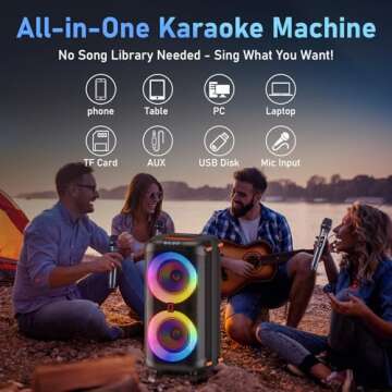Versatile Portable Karaoke Machine with Dual Mics