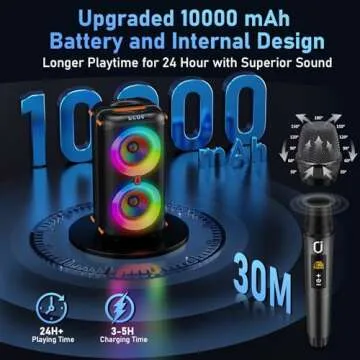 Versatile Portable Karaoke Machine with Dual Mics