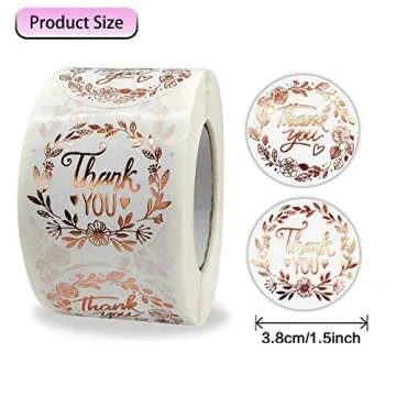 Elegant PMCDS2G Thank You Stickers Roll for Gifts