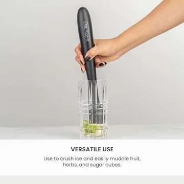 A Bar Above Wooden Muddler for Cocktails, 12-Inch Long Cocktail Muddler, Perfect to Crush Fruit, Pressing Mint and Sugar Cubes, Mint Muddler to Make Mojitos, Essential Bar Tools for Cocktail Set