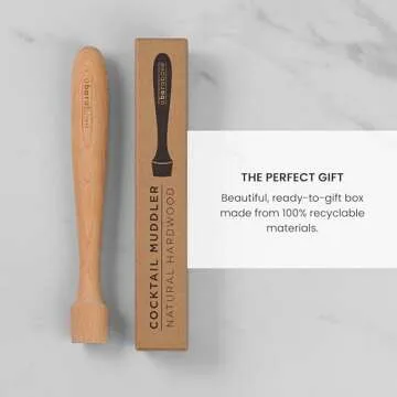 A Bar Above Wooden Muddler for Cocktails, 12-Inch Long Cocktail Muddler, Perfect to Crush Fruit, Pressing Mint and Sugar Cubes, Mint Muddler to Make Mojitos, Essential Bar Tools for Cocktail Set