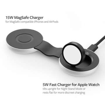 ButterFly 2-in-1 Wireless Charger with Travel Adapter for Apple Devices