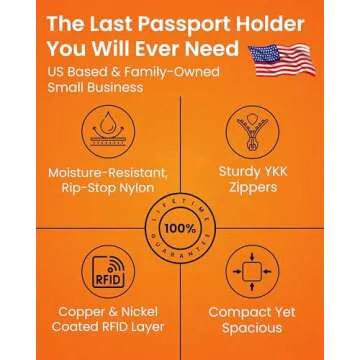 Passport Holder Family up to 6 Passports, Large Passport Wallet and Premium Travel Document Holder Organizer with RFID Anti-Theft Blocking - 7 Bonus RFID Blocking Sleeves - Black