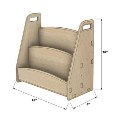 Portable Wooden Bookshelf for Children - Bush Acres Gavin