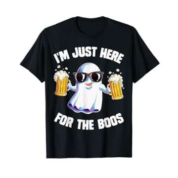 I'm Just Here For The Boos Funny Halloween Ghost Men Women T-Shirt