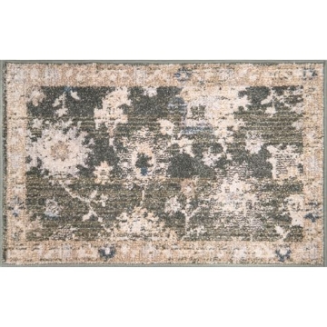Simply Southern Cottage Southern Heritage - 2' x 3' Rectangle in Sage Green, Floral Traditional Area...