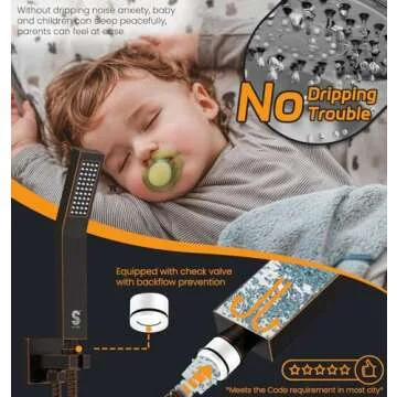 SR SUN RISE ORB Square Rainfall Shower Head and Handle Set, Wall Mounted Shower Fixtures, Metal Shower Faucet Trim Repair Kits (With Shower Valve) 10 Inches