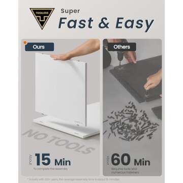 SONGMICS HOME Superfast Toolless Assembly, Storage Cabinet, Accent Buffet Cabinet with Lighting and Glass Shelf, Sideboard, Minimalist, Snow White UBBK372W02