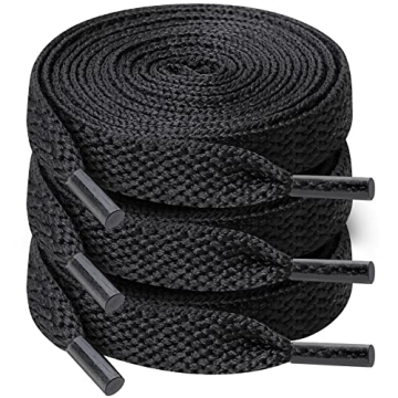 UpUGo 3 Pair Flat Shoe Laces - 5/16" Athletic Sneaker Boot Strings