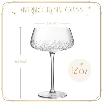 TOLDATLI Coupe Glasses Set - Vintage Elegant Drinkware