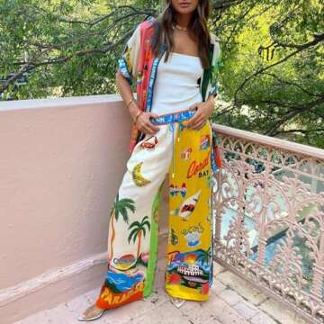 OZSZN Stylish Y2K Women Two Piece Pants Set for Summer
