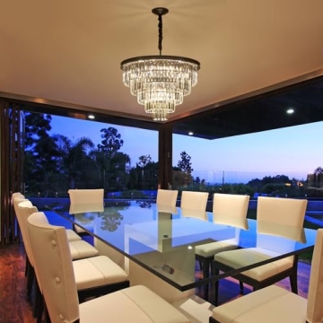 Faibra 12-Light Black Crystal Chandelier for Any Room