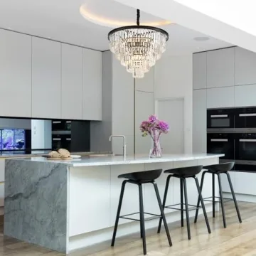 Faibra 12-Light Black Crystal Chandelier for Any Room