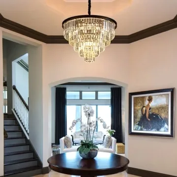 Faibra 12-Light Black Crystal Chandelier for Any Room