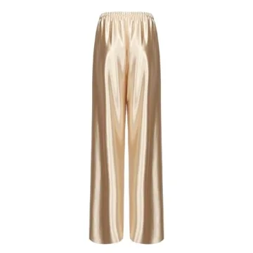 Women Satin Wide Leg Pants Elegant and Versatile Outfit