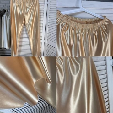 Women Satin Wide Leg Pants Elegant and Versatile Outfit