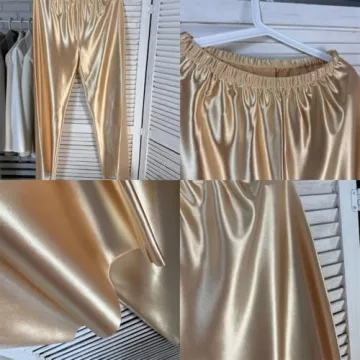 Women Satin Wide Leg Pants Elegant and Versatile Outfit