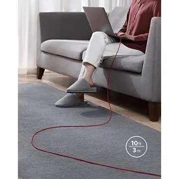 Anker USB C to USB C Cable, Type C Charging Cord Fast Charge(10FT,100W), for iPhone 16/16 pro, MacBook and More(USB 2.0,Red)