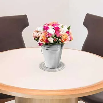 ArtCreativity Large Galvanized Metal Buckets with Handles, 4.5" W x 5" H, 12 Pack, Metallic Pails for Party Favors, Rustic Wedding Decoration, Centerpieces for Party, Ice Bucket, Vase, Garden Planters