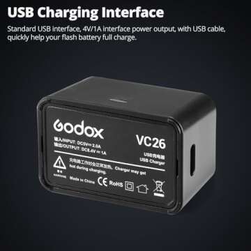 GODOX V1 Battery VB26 VB26A VB26B Li-ion Battery V1S V1N V1C V1F V1O V1 Flash and V860III V860III-S V860III-C V860III-N V860III-O V860III-F V850III AD100PRO
