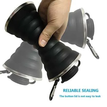 Semetor Collapsible Water Bottle, 500ml, BPA Free Silicone, Reusable, Portable, Heat Resistant, Suitable for Outdoor Activities, Easy to Clean