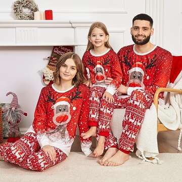 Christmas Matching Family Pyjamas Set for Women Men Xmas Reindeer Sleepwear Nightwear Funny Holiday Pajamas Pjs Sets Mom