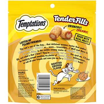 Temptations Tender Fills Crunchy and Soft Adult Cat Treats Roasted Chicken Flavor, 11.6 oz. Pouch