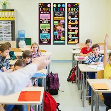 3 PCS Class Expectations Jumbo Posters for Classroom Use