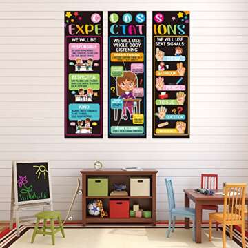 3 PCS Class Expectations Jumbo Posters for Classroom Use