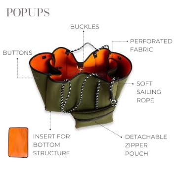 Lightweight Water-Resistant POPUPS Neoprene Tote Bag