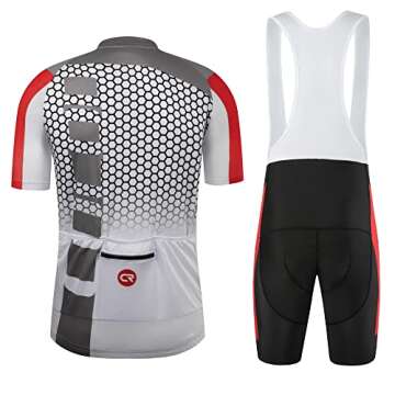 Coconut Ropamo CR Men's Cycling Jersey Set Road Bike Jersey Zipper Pocket Bib Shorts with 3D Padded ...