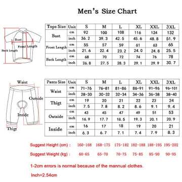 Coconut Ropamo CR Men's Cycling Jersey Set Road Bike Jersey Zipper Pocket Bib Shorts with 3D Padded Cycling Clothing Kit Set (Red/Grey, M)