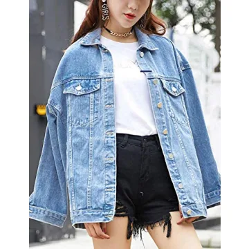 Omoone Women's Oversized Denim Jacket for Stylish Comfort