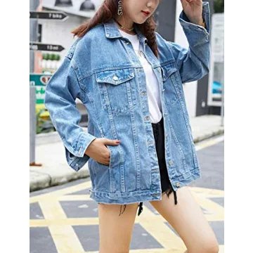Omoone Women's Oversized Denim Jacket for Stylish Comfort
