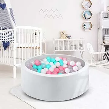 WINTECY Pack of 100 Plastic Balls, 2.2 inches/5.5 cm, BPA Free Pit Balls Crush Proof Ocean Balls Phthalate Free for Boys Girls Toddlers Indoor Outdoor (Marca Green+Marca Pink+White+Transparent)