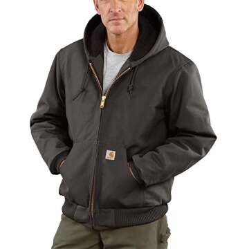 Carhartt Men's Quilted Flannel Lined Duck Active Jacket J140 - Heavy-Duty Warmth